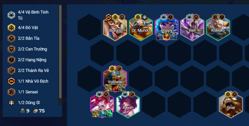 Đội hình Jinx và Volibear cùng các tướng hỗ trợ