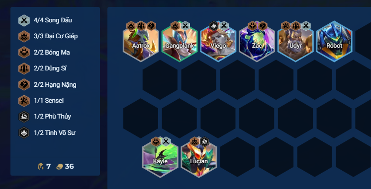 Giai đoạn đầu game đội hình Kayle Pha Lê