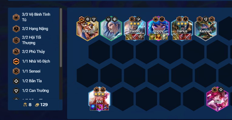 Đội hình Ahri 2X Đấu Thủ cuối game