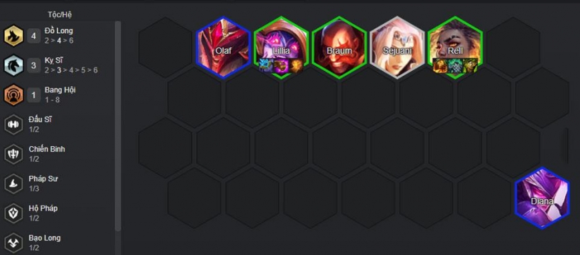 Giữa game đội hình Lillia Kỵ Sĩ Chiến thuật giữa game đội hình Lillia Kỵ Sĩ