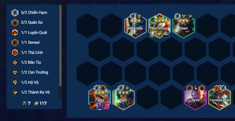 Giữa game đội hình Rammus Chiến Hạm Hướng dẫn giữa trận cho đội hình Rammus Chiến Hạm
