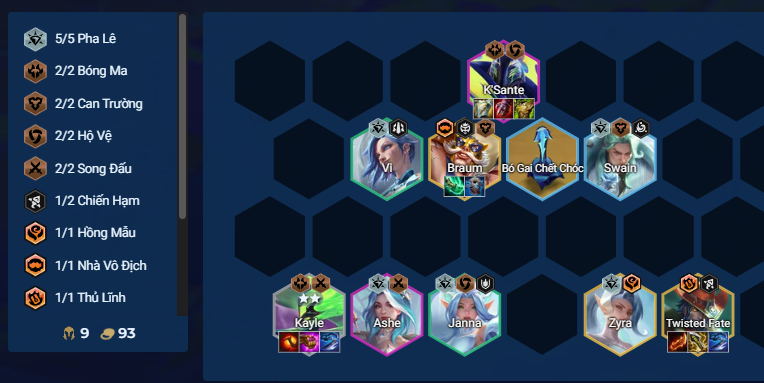 Đội hình Kayle Pha Lê trong ĐTCL Mùa 15