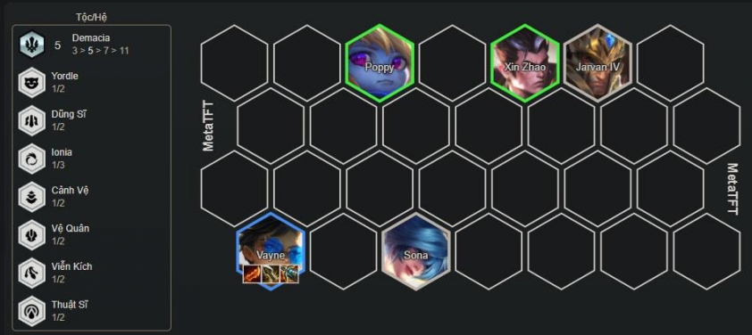 Khởi đầu với tướng Demacia trong DTCL mùa 16