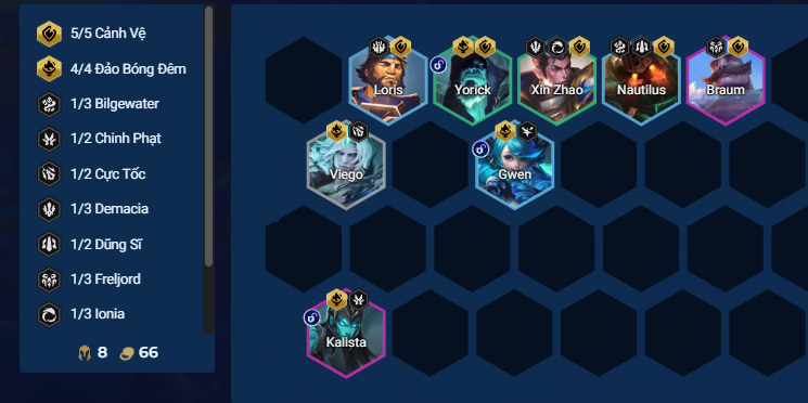 Giai đoạn giữa game với đội hình Kalista Cảnh Vệ Xây dựng đội hình giữa trận với Gwen và Kalista