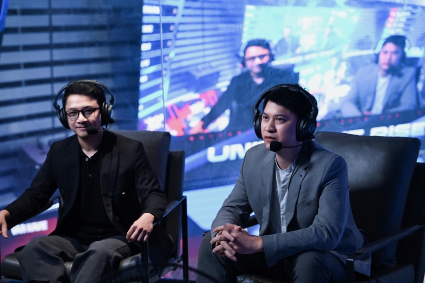 Các caster nổi tiếng tại NSOC 2025 Caster Mạnh Mèo, Mạnh An, LynX, Hữu Nghĩa bình luận trận đấu