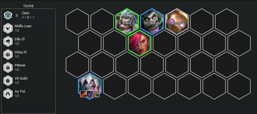 Đầu game đội hình Warwick carry Giai đoạn đầu game với Zaun và Caitlyn